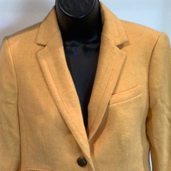 Talbots wool blend yellow blazer, size 8P - Picture 3 of 12